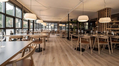 Bistro No 12. Restaurant interior design at Feddet Beach Resort inspired by nature.